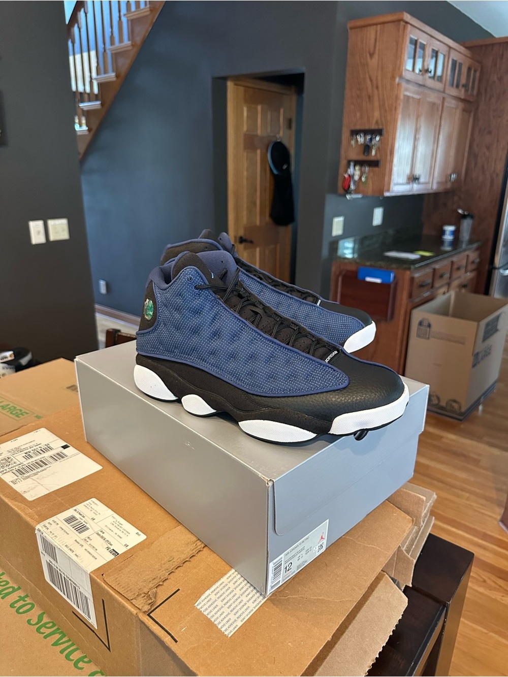Jordan Retro Men’s Basketball Shoes Navy and Black